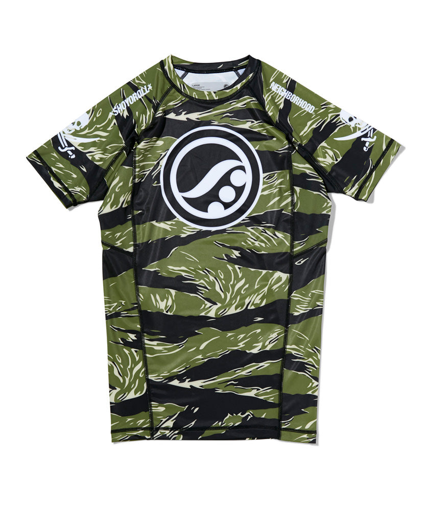 Shoyoroll x Neighborhood Rash Guard SS • Tiger Camo • XL • BRAND