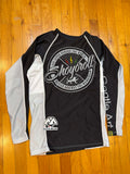 Shoyoroll Old School Ranked Purple Rash Guard LS • Black • Large • GENTLY USED