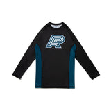 Albino and Preto Tri-Color HB Classic Rash Guard LS • Black • 2XL • GENTLY USED