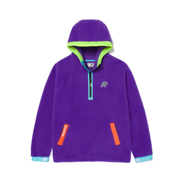 Albino and Preto Berber Fleece Half-Zip Mock Hoodie • Purple