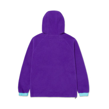 Albino and Preto Berber Fleece Half-Zip Mock Hoodie • Purple