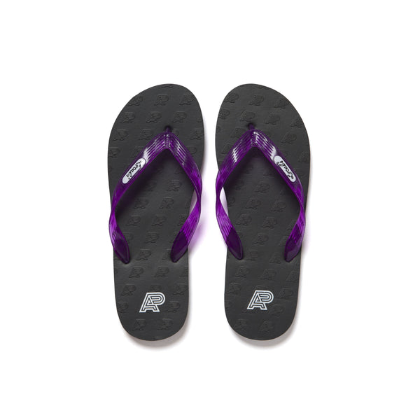 Albino and Preto x Locals Slippers Purple Straps • Black • 9.5-10.5 • BRAND NEW