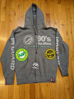 Shoyoroll Old School Zip-Up Hoodie with Heatstamps • Grey • Medium • BRAND NEW