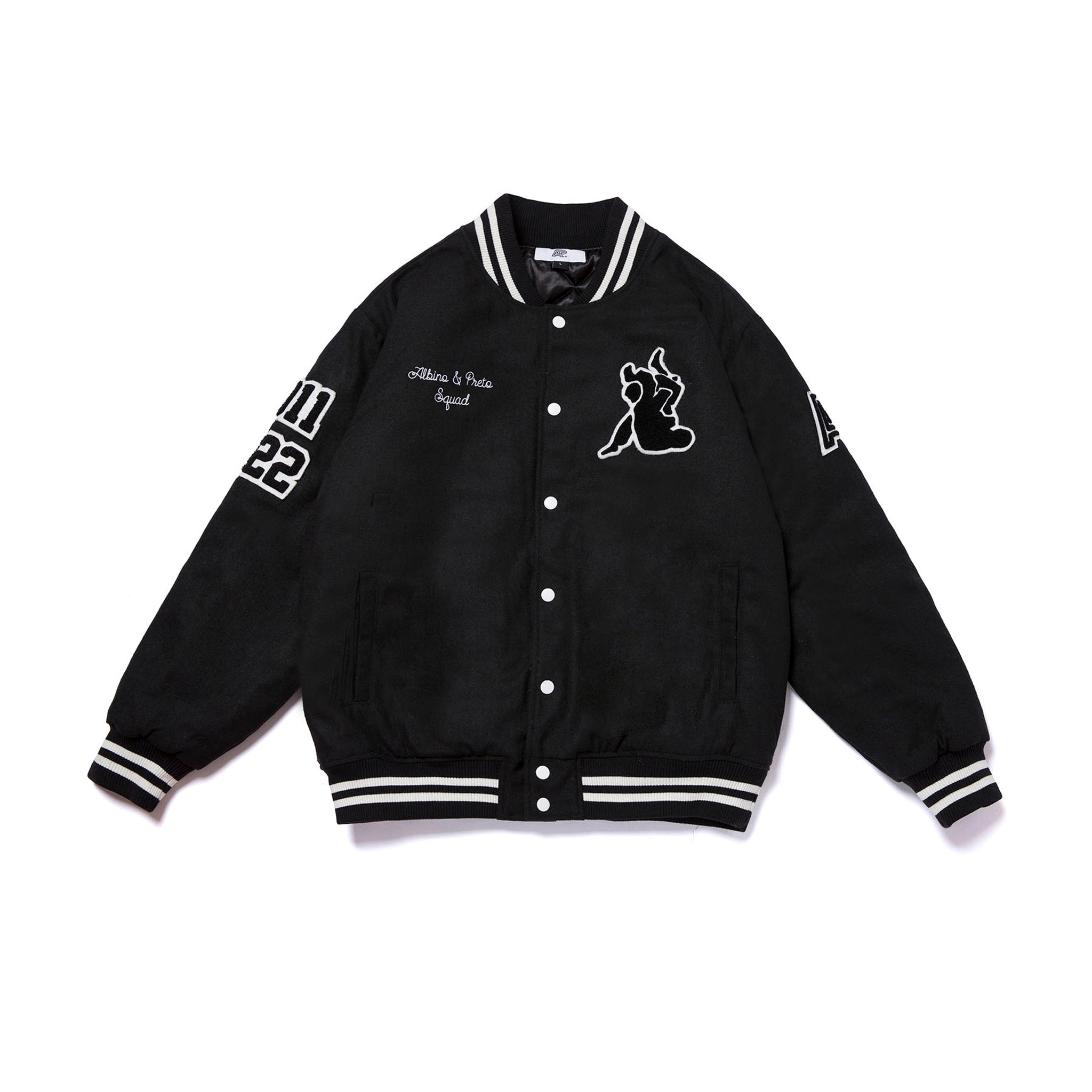 Albino and Preto 2022 Reserve Membership Varsity Jacket • Black