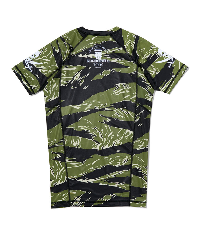 Shoyoroll x Neighborhood Rash Guard SS • Tiger Camo • XL • BRAND